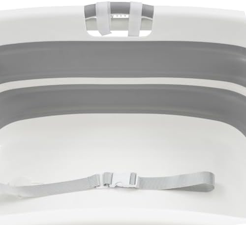 Pet Bathtub, 26x16.5x9.8in Foldable TPE Pet Bathtub with Stand, Portable Pet Washing Station with Drainage Tube, 110.23LBS Total Load Capacity, Securely Fastened Safety Belt, Bottom Storage Rack