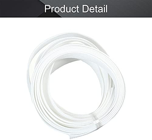 Othmro 16.4ft Length PET Flexible Expandable Braided Cable Sleeves 0.62inch Width Wire Loom Sleeving and Organizers Flexible Wire Mesh Sleeves for TV Audio PC Cords from Pets Chewing White