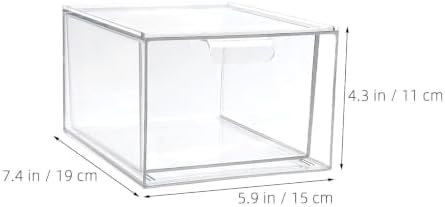 4pcs Stackable Plastic Storage Drawers with Handle and Removable Dividers for Makeup Vanity and Bathroom Cabinets, Pet Material Organizer Bins for Beauty Supplies and Palettes