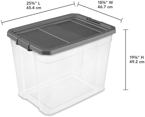 Sterilite 16-Pack Modular Stacker Box, Durable Clear Plastic Storage Bins with Latching Lids, 108 Quart - Stackable Organizing Container Boxes for Closet, Bathroom, and Office