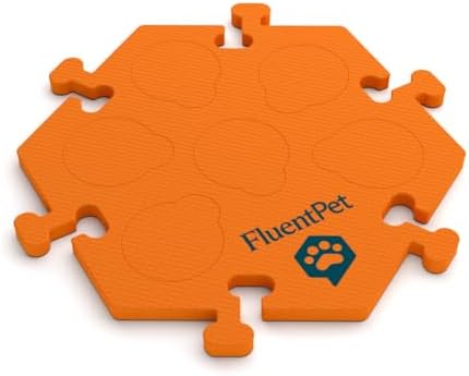 FluentPet Compact HexTile,Accessory Dog and Cat Button Learning Kits,Can Hold Up to 6 Sound Buttons,Soft, Durable, and Non-Slip-Gift for Pet Lovers,Comes in 12 Colors (Orange)