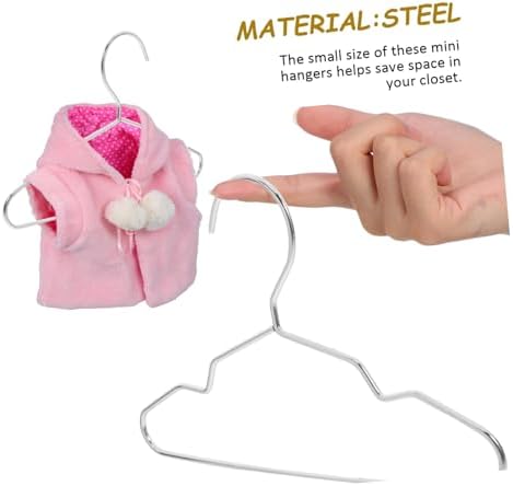 Zerodeko 10pcs Pet Clothing Hanger Miniature Steel Coat Organizer for Dogs and Cats Space-Saving Hangers for Easy Drying and Storage of Pet Apparel