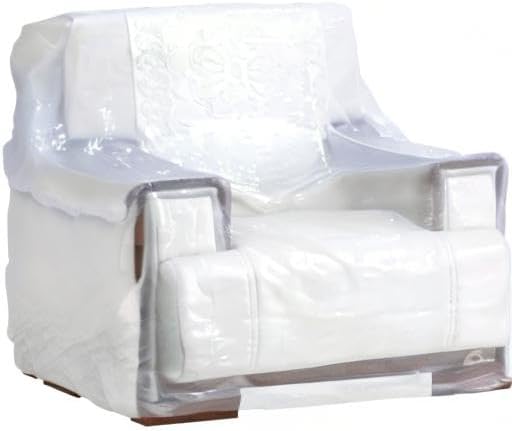 TopSoon 2Pack Heavy Duty Plastic Chair Cover,Furniture Living Room Chairs for Storage and Moving,Waterproof Dust-Proof Armchair Covers,Clear Couch Covers, 46-inch by 76-inch