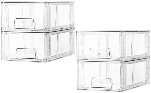 Vtopmart 4 Pack 7" and 4 Pack 4.4" Clear Assemble Storage Drawers