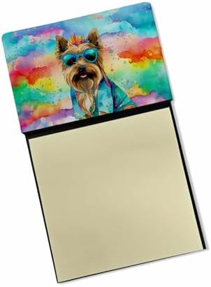 Caroline's Treasures Cairn Terrier Hippie Dawg Sticky Note Holder Refillable Dispenser Self-Sticky Note Pads, Memo Pads Blank Desk Accessories