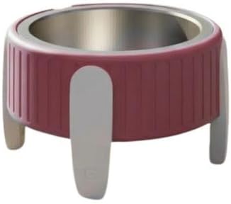 Pet Station Elevated Dog Bowl Stand for 6.8 in. Bowls - 3D Printed Dog Feeder - Adjustable Height Legs and Magnetic Fridge Mount Feeding Station - Made in USA (Brown, Bowl + Small Legs)