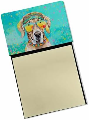 Caroline's Treasures Weimaraner Hippie Dawg Sticky Note Holder Refillable Dispenser Self-Sticky Note Pads, Memo Pads Blank Desk Accessories