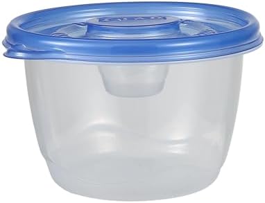 Glad GladWare To Go Lunch Food Storage Containers with Lids, Medium Round BPA Free Plastic with Built-In Dressing Cup for Salads and Lunches, Microwave Dishwasher Safe, 32 Oz, 4 Count (Pack of 6)