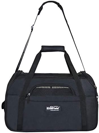EliteField Soft-Sided Pet Carrier for Cats & Small Dogs (3-Year Warranty) | Airline Approved, Removable Bed & Cover, Built-In Leash, Luggage Sleeve, Seat Belt Loop, Waterproof, Durable, Foldable
