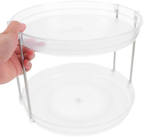 Rotating Spice Rack Turntable 2 Tier Pet Cabinet Organizer | Multipurpose Storage, Easy to Clean, 360 Degree Smooth Rotation, for Medicine Cabinets and Vanities