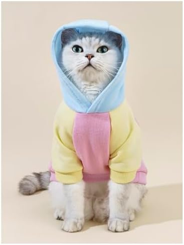 QWINEE Basic Dog Hoodie Sweatshirt Puppy Sweater Warm Cat Costumes Pet Clothes for Chihuahua Puppy Kitten Small Medium Dogs Pink Medium