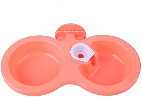 Zerodis Puppy Double Bowl, Puppy Double Bowl Stainless Steel Dog Bowl Pet Cat Dog Puppy Double Bowl Hanging Food Water Feeder for Crate Cage Small ()