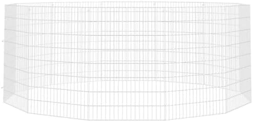 Galvanized Iron Animal Enclosure 12-Panel DIY Exercise Playpen for Small Pets 21.3x31.5 Inch