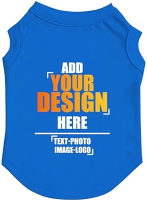 Custom Dog Shirt,Personalized Pet Vest Apparel with Name Text Photo Image,Lightweight Breathable PuppysKitten Variousize,Blue