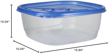 Glad GladWare XL Square Food Storage Containers, 104 Oz, 3 Count, 3-Pack | BPA-free, dishwasher-safe containers for leftovers, meal prep, and freezer storage; family-size capacity