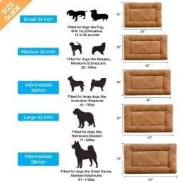 Dog Crate Pad Washable Dog Bed for Crate Large Cozy Mat 42-Inch Camel | Ultra Soft Kennel Pad,Anti-Slip Bottom,Fits for Most Metal Crates,Comfortable Sleeping Pet Mat
