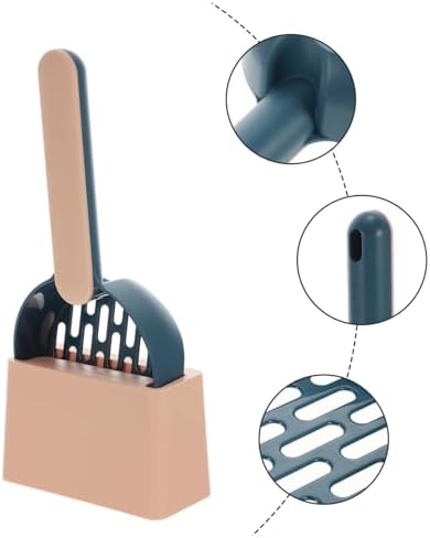Toddmomy Cat Litter Scoop with Storage Holder Abs Material Smooth Surface Suitable for Small to Large Cats Efficient Cleaning for All Litter Types Pet Supply Kit in Indigo