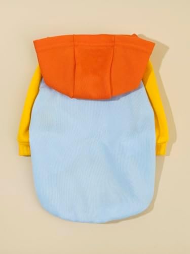QWINEE Basic Dog Hoodie Sweatshirt Puppy Sweater Warm Cat Costumes Pet Clothes for Chihuahua Puppy Kitten Small Medium Dogs Orange and Blue X-Small