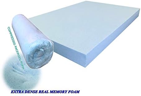 Pet Dog Bed Blue Cooling Gel Infused High Density Solid Memory Foam Pad (55x47x4 inches (2pack))