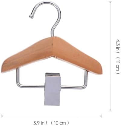 2pcs Dog Apparel Hanger Wooden Pet Pants Clip Hanger for Clothes