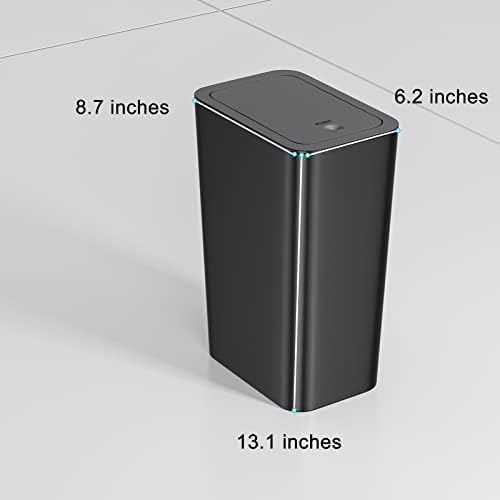 N. NETDOT 3 Pack 10 L/2.6 Gal Bathroom Trash Can with Lid, Small Kitchen Trash Bin with Press Type Lid, Black Trash Can/Slim Garbage Cans/Trash Bin/Waste Basket for Bathroom,Kitchen,Office,Bedroom