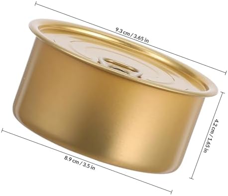 5 Sets 180ml Aluminum Dog Treat Containers with Freshness Seal, Golden round Pet Food Organizer Cans, Versatile Use Food Storage Pop Cans for Home Kitchen