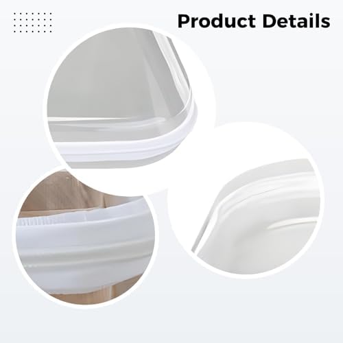 Clear Storage Box, 13.8 X 12.2 X 2 In, Pet Hard Plastic Organizer, Stackable With Zipper And Label Stickers, For Playthings, Cosmetics, Toiletries