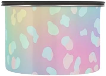 Colorful Polka Dot Pattern Coffee Canister with Lid Airtight Food Storage Containers 17oz Stainless Steel Canisters Kitchen Food Organizer for Beans, Cereal, Pasta, Flour, Sugar, Snacks