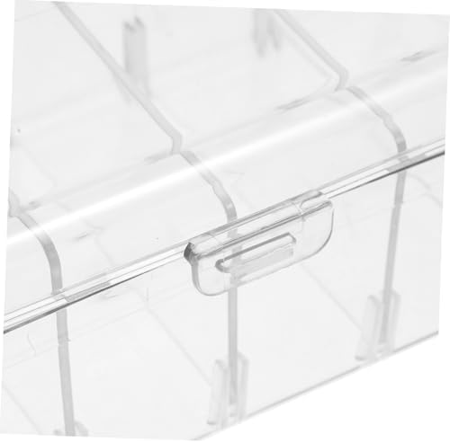 TEHAUX Transparent Plastic Organizer Box Removable Dividers for Cards Electronics Jewelry and Parts and Stylish Storage for Desk Organization