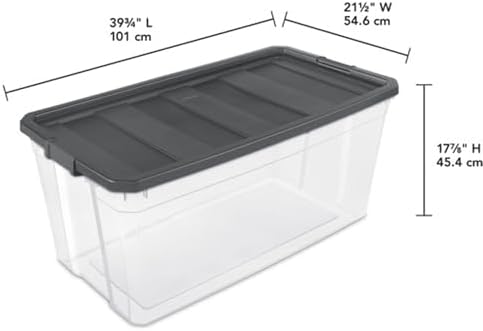 Sterilite 9-Pack Modular Stacker Box, Durable Clear Plastic Storage Bins with Latching Lids, 200 Quart - Stackable Organizing Container Boxes for Closet, Bathroom, and Office