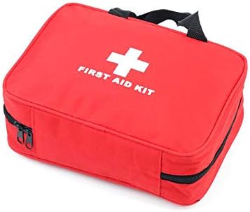 First Aid Bag First Aid Kit Empty Medical Storage Bag Red Trauma Bag for Emergency First Aid Kits Car Workshop Cycling Outdoors (Red 2PCS)