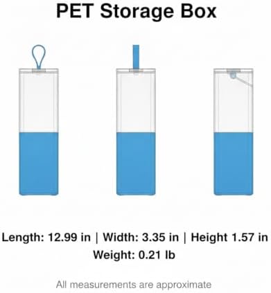 Stackable PET Storage Box, Rigid Clear Organizer for Cables & Small Items, Durable Transparent Container, 13 x 3.3 x 1.6 Inches