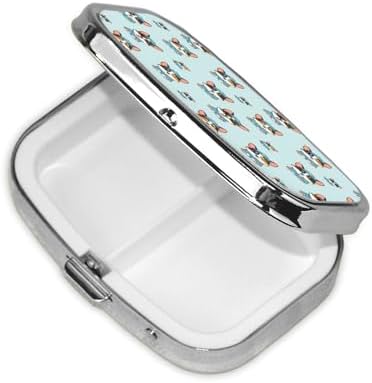 Pocket Pill Box Compact Metal Vitamin Organizer Leak-Proof Design Men Women Commute Essentials, Cute Corgi Tricolor Dog