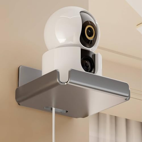 SM SunniMix Wall Mount Bracket Camera Shelf Holder Stand Carbon Steel Shelf with Secure Press Mount and Cable Port Suitable for Front Doors Interior landings pet Areas Building Elevators, Color to 1