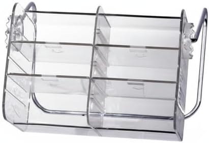 Desk Pen Holder Rotating Organizer Stationery Organizer Desktop Office Storage with Customizable Compartments and 360 Degree Rotation Transparent PET for dorm rooms office study, White