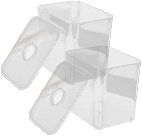 ABOOFAN 2pcs Cotton Swab Storage Box Cotton Pad Holder Vanities Organizers Pet Material Strong Stackable Container