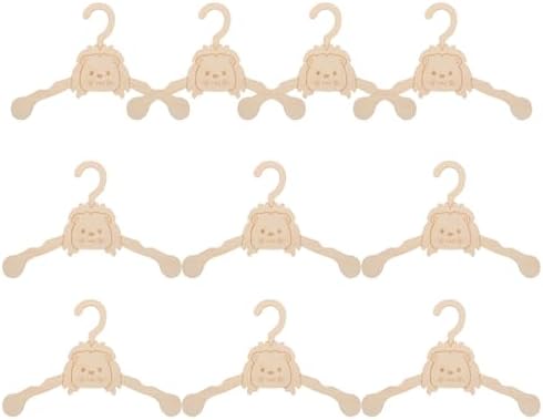 FAVOMOTO 10pcs Wooden Cartoon Animal Pet Clothes Hanger for Small Dogs and Cats Beige Small Pet Clothes Rack with Easy Access and Hanging Organizing Puppy and Cat Garments Space-Saving