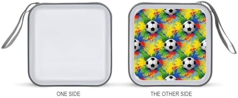40-Disc CD/DVD Organizer Wallet Sports Soccer, Heavy-Duty Hard Plastic Binder, Portable Storage Case with Carry Strap for Car