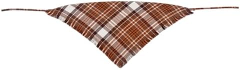 Fall Dog Bandana Autumn Thanksgiving Plaid Reversible Triangle Bibs Scarf