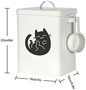 Dog and Cat Food Storage Container, Farmhouse Pet Food Storage Containers with Lid and Dry Food Scoop, etal Cat Food Bin with Measuring Cup, Cat Food Can Covers Lids and Spoons, Cat Mouse Toys(#3)