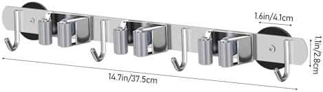 KIBBEH Heavy-Duty Magnetic Storage Rack for Brooms and Mops | Wall-Mounted Non-Slip Holder, Strong Magnetic Hooks for Hanging Tools