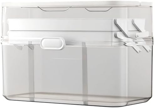 Medicine Storage Box, Large Capacity Portable Organizer with Handle, Three Layer Medicine Box Organizer for Cabinet, Foldable Medicine Organizer for Home and Travel
