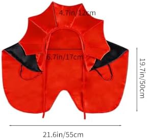 Halloween Vampire Cape Costume for Small Medium Pets, Black and Red Cloak with Collar, Cat Dog Dress Up Accessory