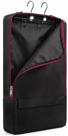 Hanging Bridle Bag, Horse Tack Storage with Hooks, Black Red | Hanging bridle bag, horse tack carry case, halter storage organizer, barn equipment container, equestrian travel pack
