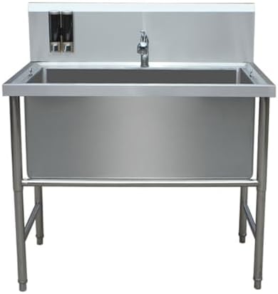 Dog Grooming Tub - Stainless Steel Pet Washing Station for Large Dogs, 40in Bath Shower Sink for Home Use, Professional Grooming Setup,C-A