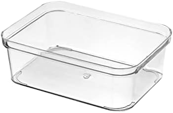 Acouto Drawer Storage Trays Transparent Plastic Drawer Storage Divid Box for Kitchen Large Rectangle Clear Box – PET Material, Stackable, Dividers, Fits Standard Drawers (14.5 X .5 X (Medium Square