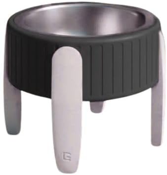 Pet Station Elevated Dog Bowl Stand for 6.8 in. Bowls - 3D Printed Dog Feeder - Adjustable Height Legs and Magnetic Fridge Mount Feeding Station - Made in USA (Black, Bowl + Full Combo)