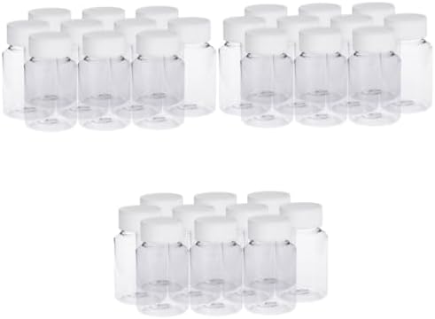 30pcs Pet Container Bottles Screw Lid Storage for Pills Tablets Vitamins and Medicine for Home Use and Travel