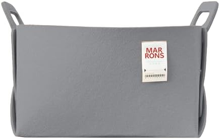 Collapsible Felt GRAY Storage Bin Large 14.6"x9.4"x9.4" – Foldable Basket with Handles for Closet, Laundry Room Organization, Storage, Decorative Storage Bins for Shelves, Nursery Storage