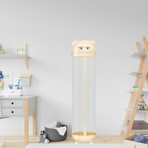 Toy Box Transparent Toy Organizer Portable Stable Collectibles Bin Plush Storage Basket for Kids Bedroom Household Balls Book, yellow M